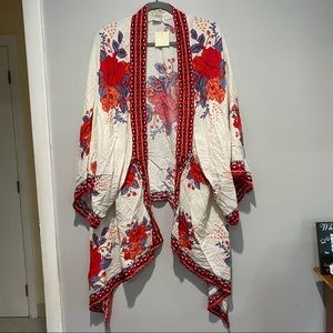 NEW Flying Tomato 100% Rayon Open Front Cardigan Cover Up Size Small / Medium